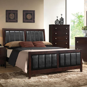 Carlton Wood Eastern King Panel Bed - Cappuccino