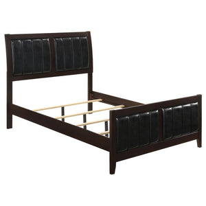 Carlton Wood Eastern King Panel Bed - Cappuccino