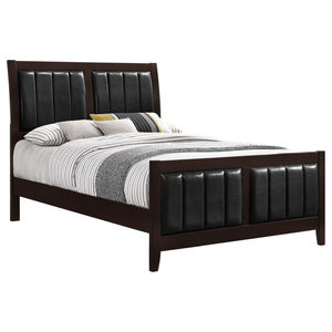 Carlton Wood Eastern King Panel Bed - Cappuccino