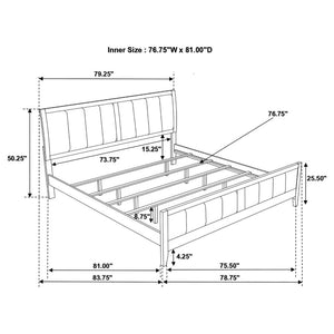 Carlton Wood Eastern King Panel Bed - Cappuccino