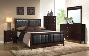 Carlton Wood Eastern King Panel Bed - Cappuccino