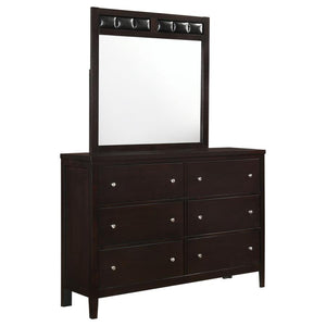 Carlton 6-drawer Dresser with Mirror - Cappuccino