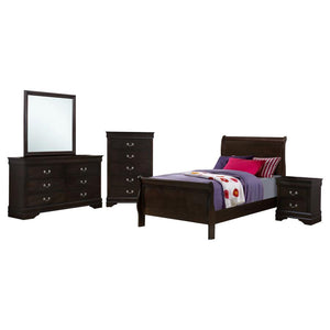 Louis Philippe 5-piece Twin Bedroom Set - Cappuccino