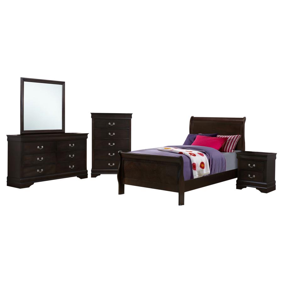 Louis Philippe 5-piece Twin Bedroom Set - Cappuccino