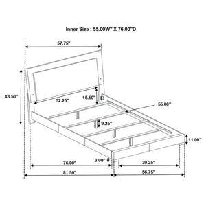 Felicity Wood Full LED Panel Bed - White High Gloss