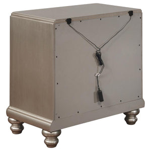 Bling Game 2-drawer Nightstand - Metallic Platinum