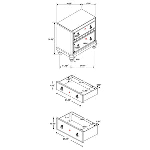 Bling Game 2-drawer Nightstand - Metallic Platinum