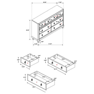Bling Game 7-drawer Dresser - Metallic Platinum
