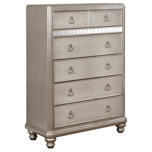 Bling Game 6-drawer Bedroom Chest - Metallic Platinum