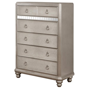 Bling Game 6-drawer Bedroom Chest - Metallic Platinum
