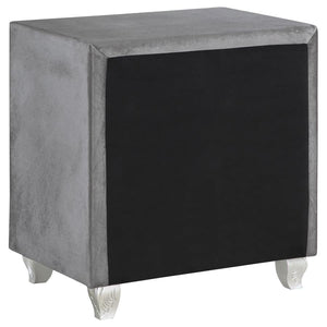 Deanna Upholstered 2-drawer Nightstand - Grey