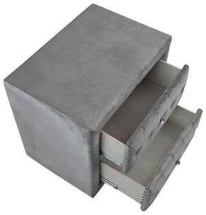 Deanna Upholstered 2-drawer Nightstand - Grey