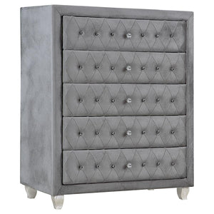 Deanna 5-drawer Bedroom Chest - Grey