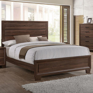 Brandon Wood Queen Panel Bed - Warm Brown