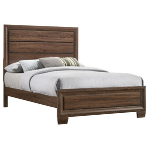 Brandon Wood Queen Panel Bed - Warm Brown