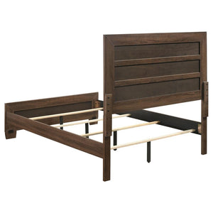 Brandon Wood Queen Panel Bed - Warm Brown