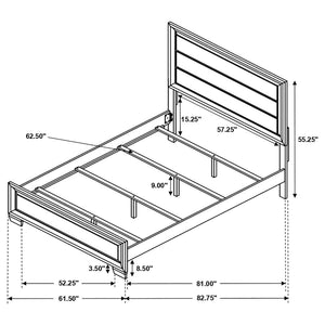Brandon Wood Queen Panel Bed - Warm Brown