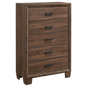 Brandon 5-drawer Bedroom Chest - Warm Brown
