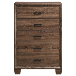Brandon 5-drawer Bedroom Chest - Warm Brown