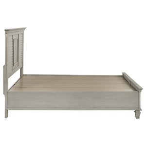 Franco Wood Queen Storage Panel Bed - Distressed White