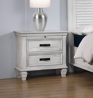 Franco 2-drawer Nightstand - Distressed White