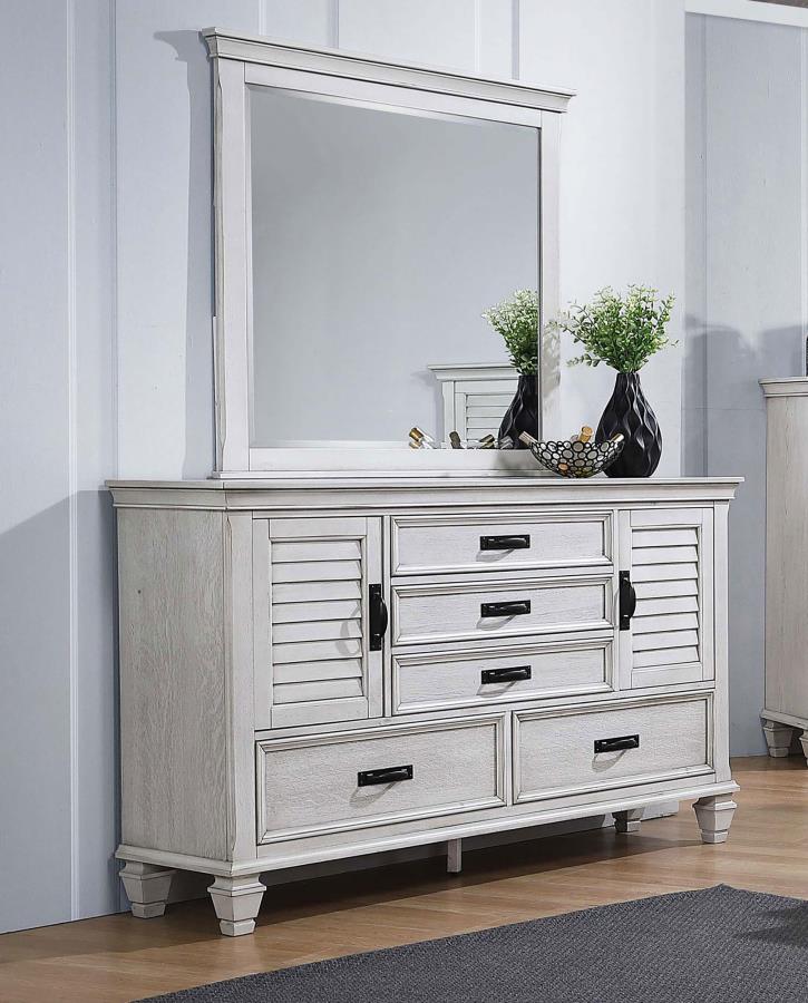 antique white dresser with mirror Franco 5-Drawer Dresser With Mirror