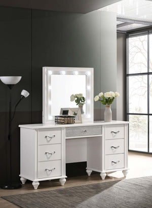 Barzini 7-drawer Vanity Set with Lighting - White