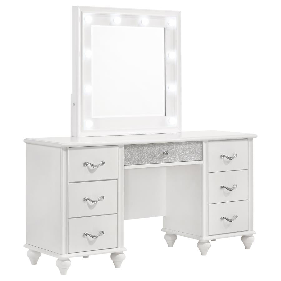Barzini 7-drawer Vanity Set with Lighting - White
