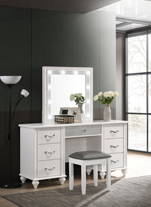 Barzini 7-drawer Vanity Set with Lighting - White