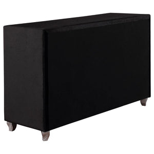 Deanna 7-drawer Upholstered Dresser - Black
