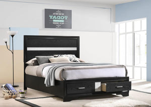 Miranda Wood Full Storage Panel Bed - Black