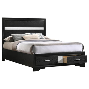 Miranda Wood Full Storage Panel Bed - Black