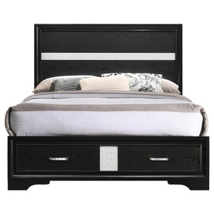 Miranda Wood Full Storage Panel Bed - Black
