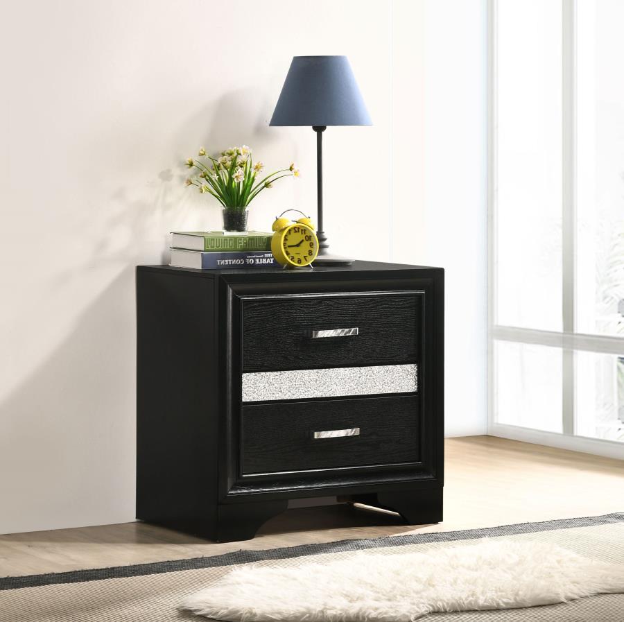 Miranda 2-drawer Nightstand - Black