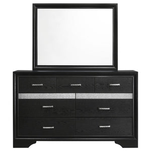Miranda 7-drawer Dresser with Mirror - Black