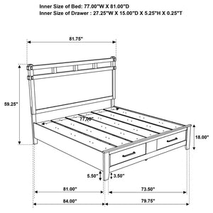 Hazlewood 59-inch Eastern King Storage Bed - Vineyard Oak