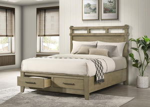 Hazlewood 59-inch Queen Panel Storage Bed - Vineyard Oak