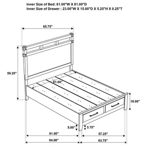 Hazlewood 59-inch Queen Panel Storage Bed - Vineyard Oak