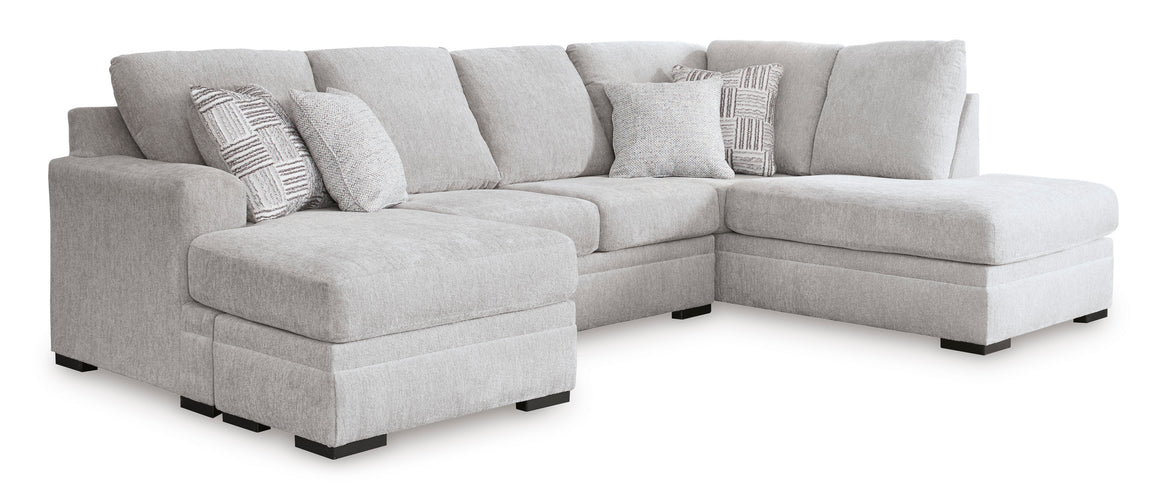 Gabyleigh 2-Piece Sectional w/ Right Facing Chaise - Nickel