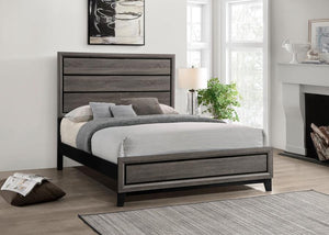 Watson Wood Queen Panel Bed - Grey Oak