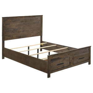 Woodmont Wood Queen Storage Panel Bed - Rustic Golden Brown