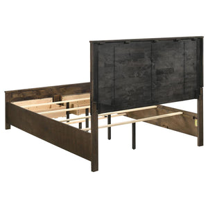 Woodmont Wood Queen Storage Panel Bed - Rustic Golden Brown