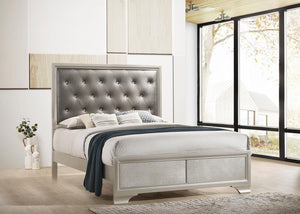 Salford Wood Queen Panel Bed - Metallic Sterling