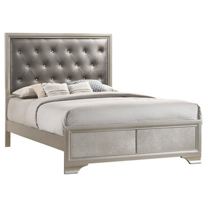 Salford Wood Queen Panel Bed - Metallic Sterling