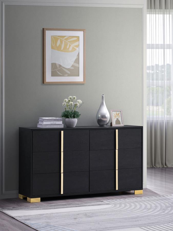 Marceline 6-drawer Dresser - Black