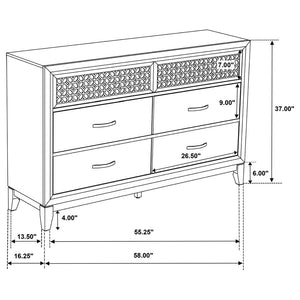 Valencia 6-drawer Dresser - Black