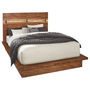 Winslow Wood Queen Panel Bed Smokey - Walnut and Coffee Bean
