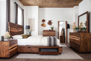 Winslow Wood Queen Storage Panel Bed - Smokey Walnut