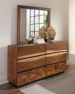 Winslow 6-drawer Dresser with Mirror - Smokey Walnut