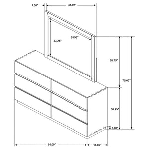 Winslow 6-drawer Dresser with Mirror - Smokey Walnut